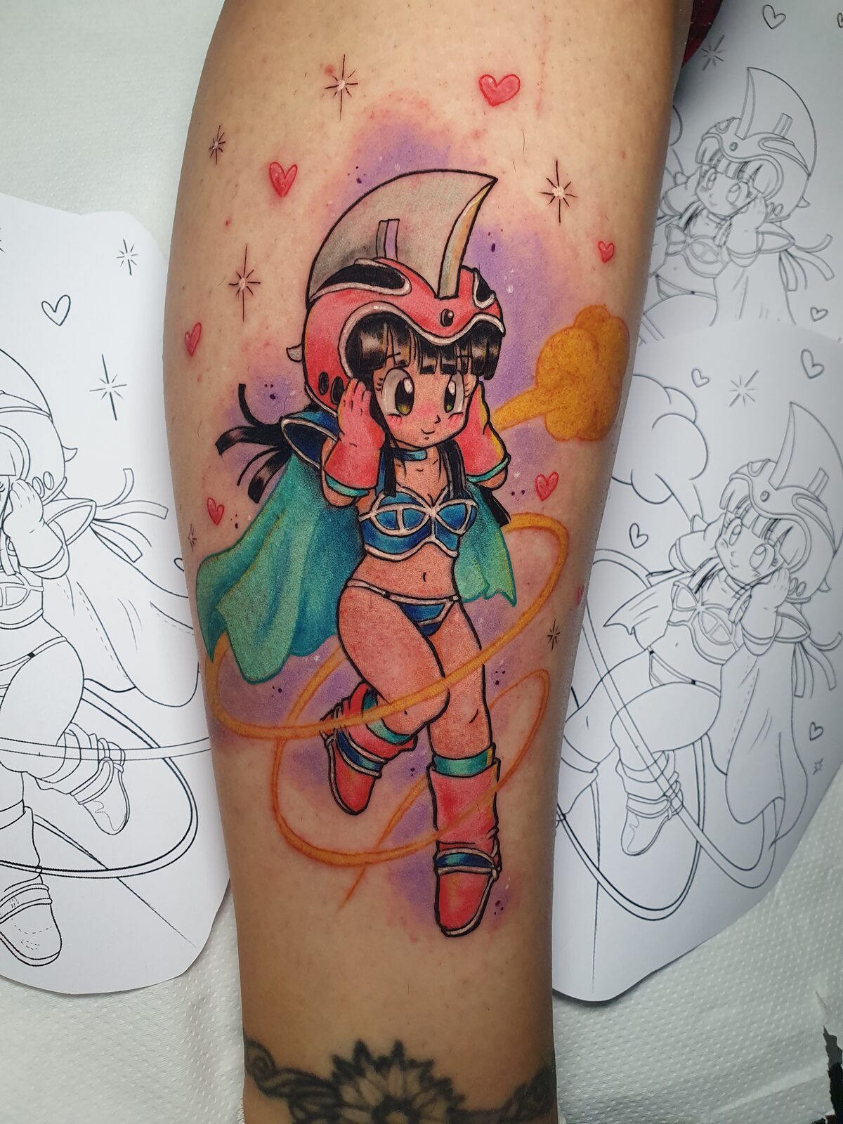 Chi-Chi de Dragon Ball a color en el gemelo
